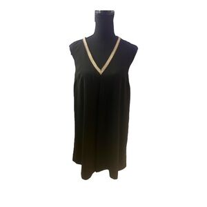 Ark & Co V Neck Embellished Black Dress Medium
